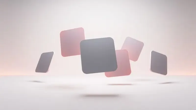 Conceito 3D abstrato de interfaces de aplicativos musicais flutuando em composição limpa e moderna
