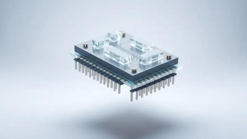 Conceito 3D de armazenamento interno de smartwatch com blocos de dados cristalinos e padrões abstratos de áudio