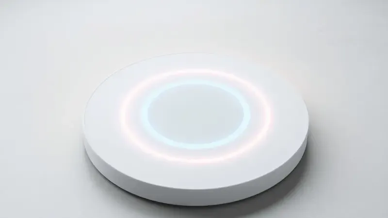 Visualização abstrata de energia e carregamento de smartwatch com anéis concêntricos e gradientes em renderização 3D conceitual