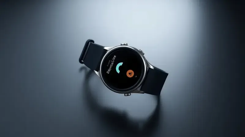 Chamadas de voz no WhatsApp pelo smartwatch Wear OS com visualização de áudio em forma de onda abstrata em render 3D.