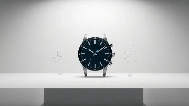 Renderização 3D conceitual ilustrando o sistema de código IP com partículas sólidas e gotas de água representando os dois dígitos de proteção.