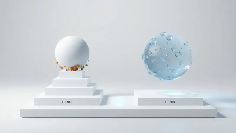 Render 3D conceitual do sistema de certificação IP com dois dígitos representando proteção contra sólidos e líquidos