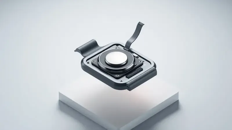 Componentes internos de smartwatch em vista explodida conceitual ilustrando possíveis falhas de hardware