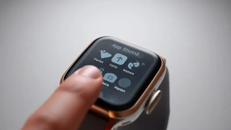 Navegação intuitiva em loja de aplicativos diretamente pela tela do smartwatch