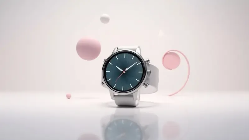 Personalização de mostrador de smartwatch com elementos geométricos abstratos em render 3D