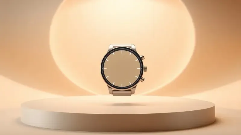 Conceito de tamanhos de smartwatch com silhuetas sobrepostas representando dimensões pequena, média e grande em renderização 3D