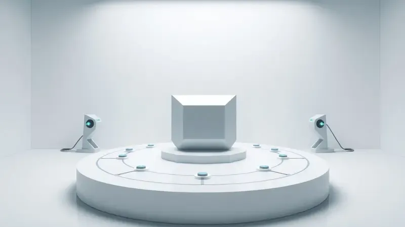 Render 3D de ambiente laboratorial com equipamentos de teste de certificação IP com jatos de água e partículas controlados